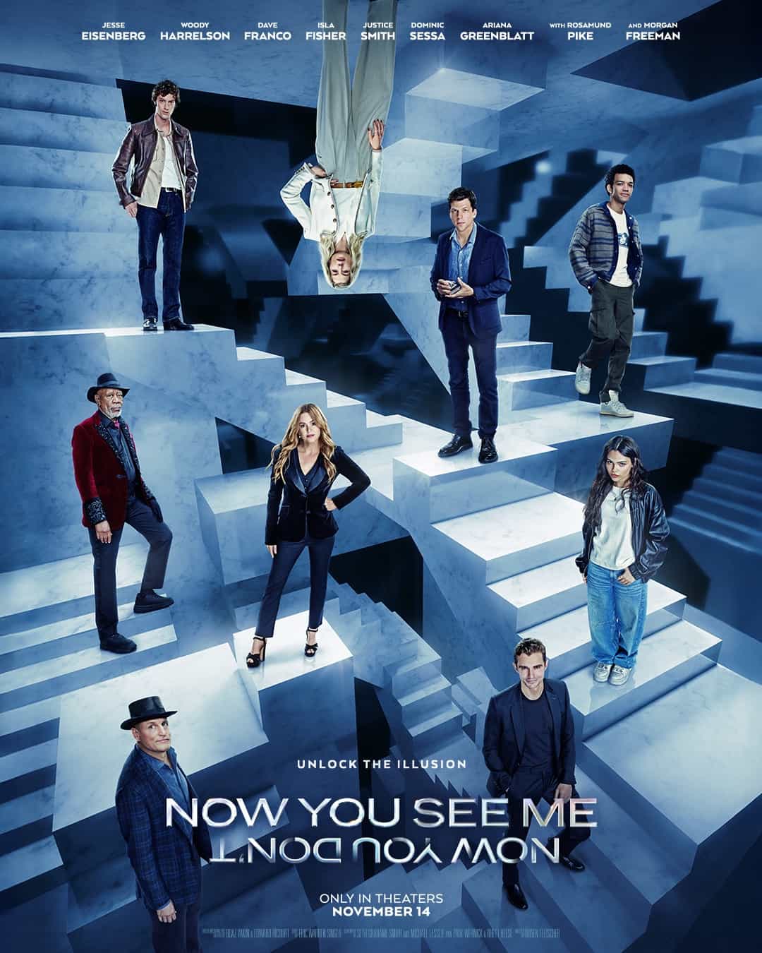 New poster has been released for Now You See Me Now You Don't which stars Jesse Eisenberg and Woody Harrelson - movie UK release date 14th November 2025 #nowyouseemenowyoudont
