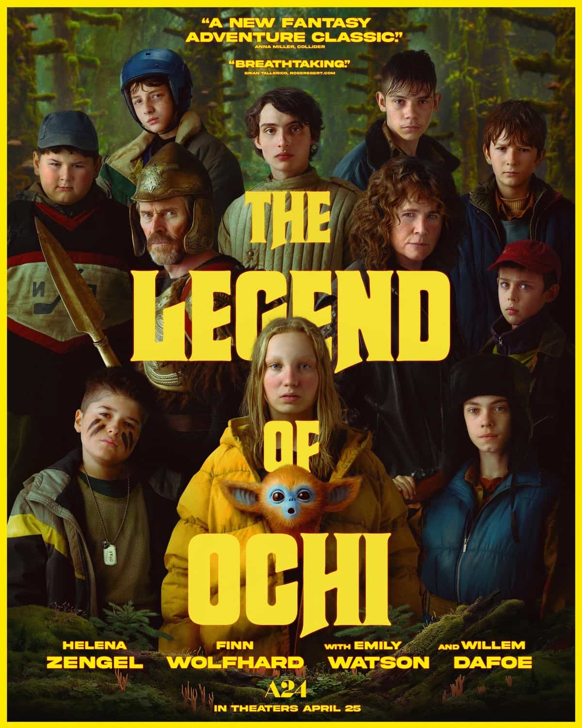 New poster has been released for The Legend of Ochi which stars Helena Zengel and Willem Dafoe - movie UK release date 25th April 2025 #thelegendofochi
