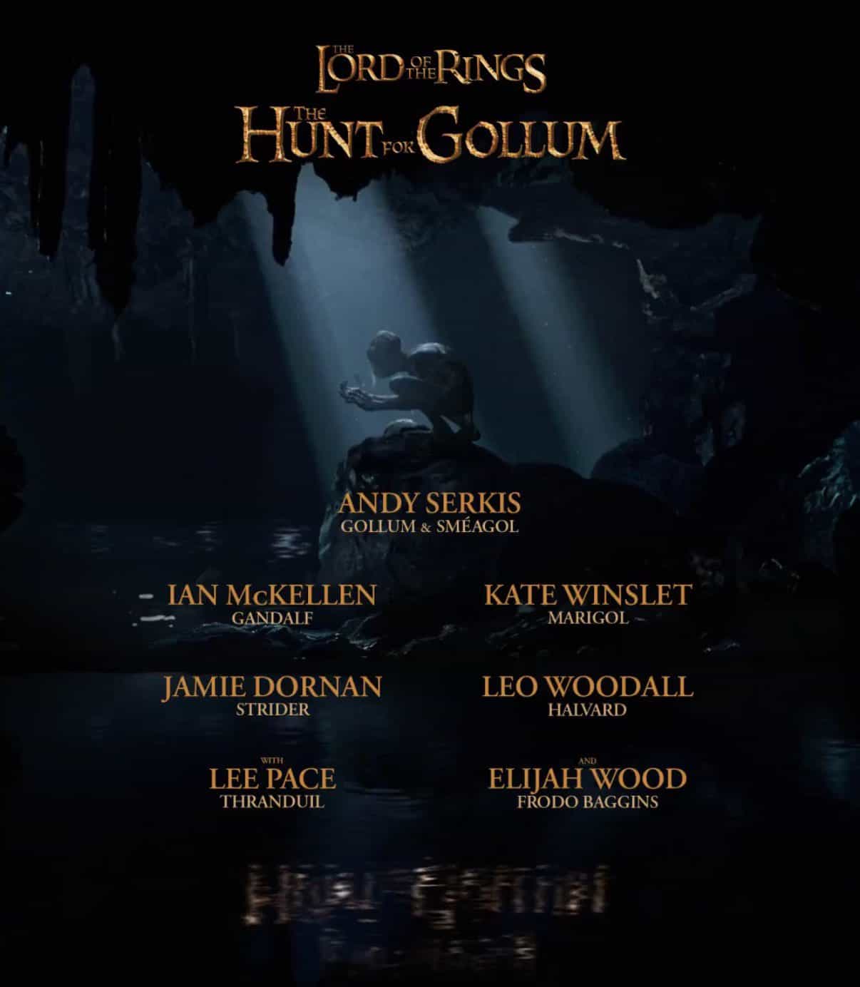 New poster has been released for The Lord of the Rings: The Hunt For Gollum which stars Andy Serkis and Elijah Wood - movie UK release date 17th December 2027