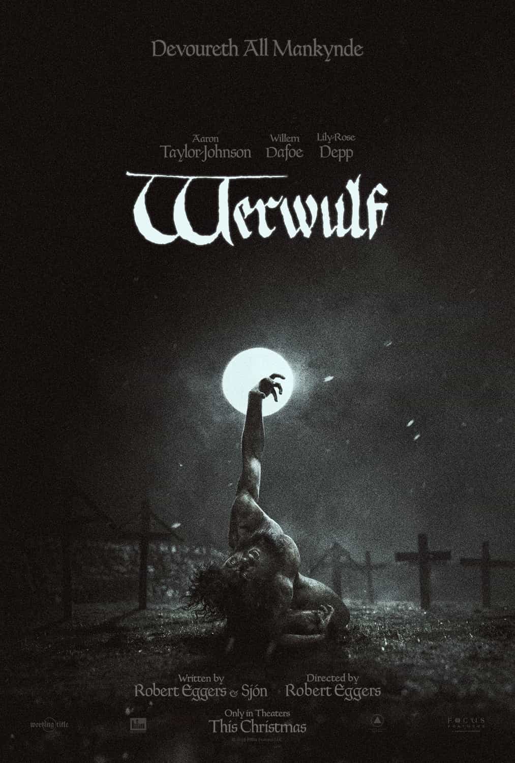 New poster has been released for Werwulf which stars Aaron Taylor-Johnson and Willem Dafoe - movie UK release date 1st January 2027